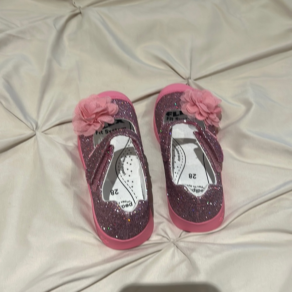 New never worn Pediped Mary Jane Pink Glitter Size 28
